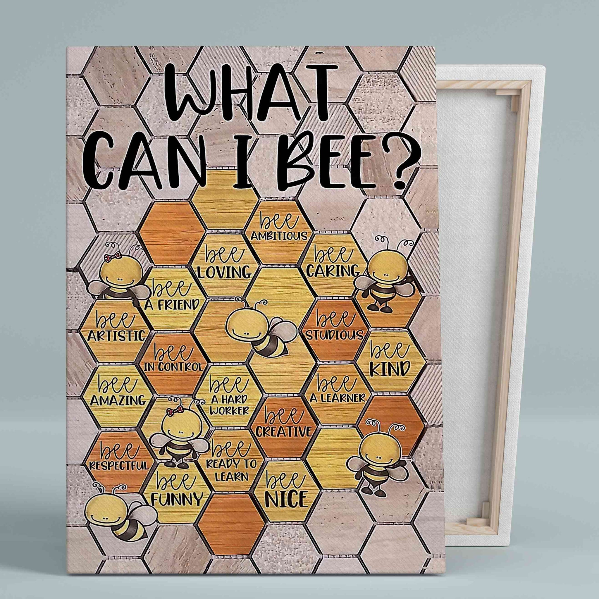 What Can I Bee Canvas, Bee Canvas, Animal Canvas, Canvas Wall Art, Canvas Prints, Gift Canvas