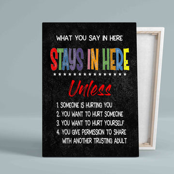 What You Say In Here Stays In Here Canvas, Funny Canvas, Wall Art Canvas, Gift Canvas