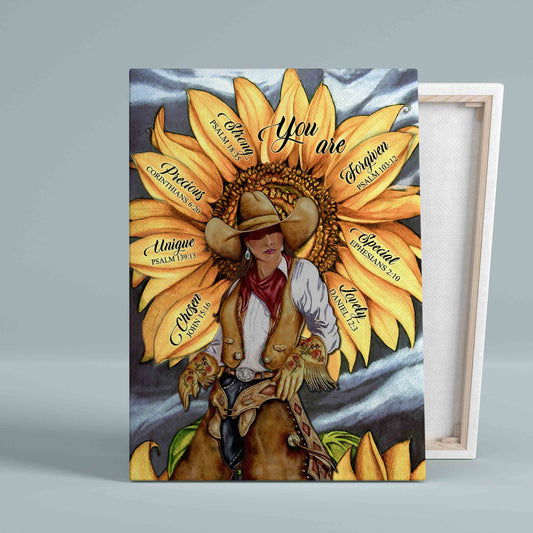 You Are Forgiven Canvas, Sunflower Canvas, Cowgirl Canvas, Wal Art Canvas