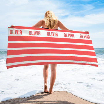 Striped Beach Towels, Personalized Beach Towel, Custom Beach Towels, Monogrammed Beach Towels