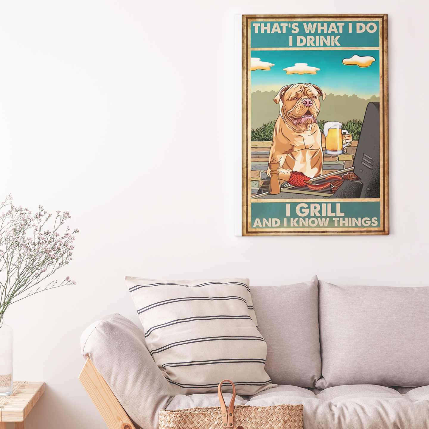 Pitbull That’s What I Do I Drink I Grill And I Know Things Canvas - Canvas Prints